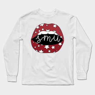 SMU Lips Red Stars Long Sleeve T-Shirt